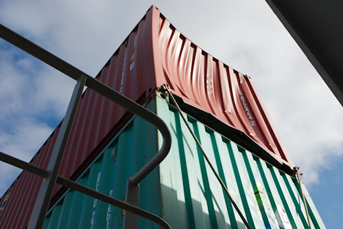 Beschädigter Container