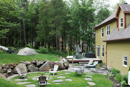 Unser Zelt im Garten unserer Gastgeberin